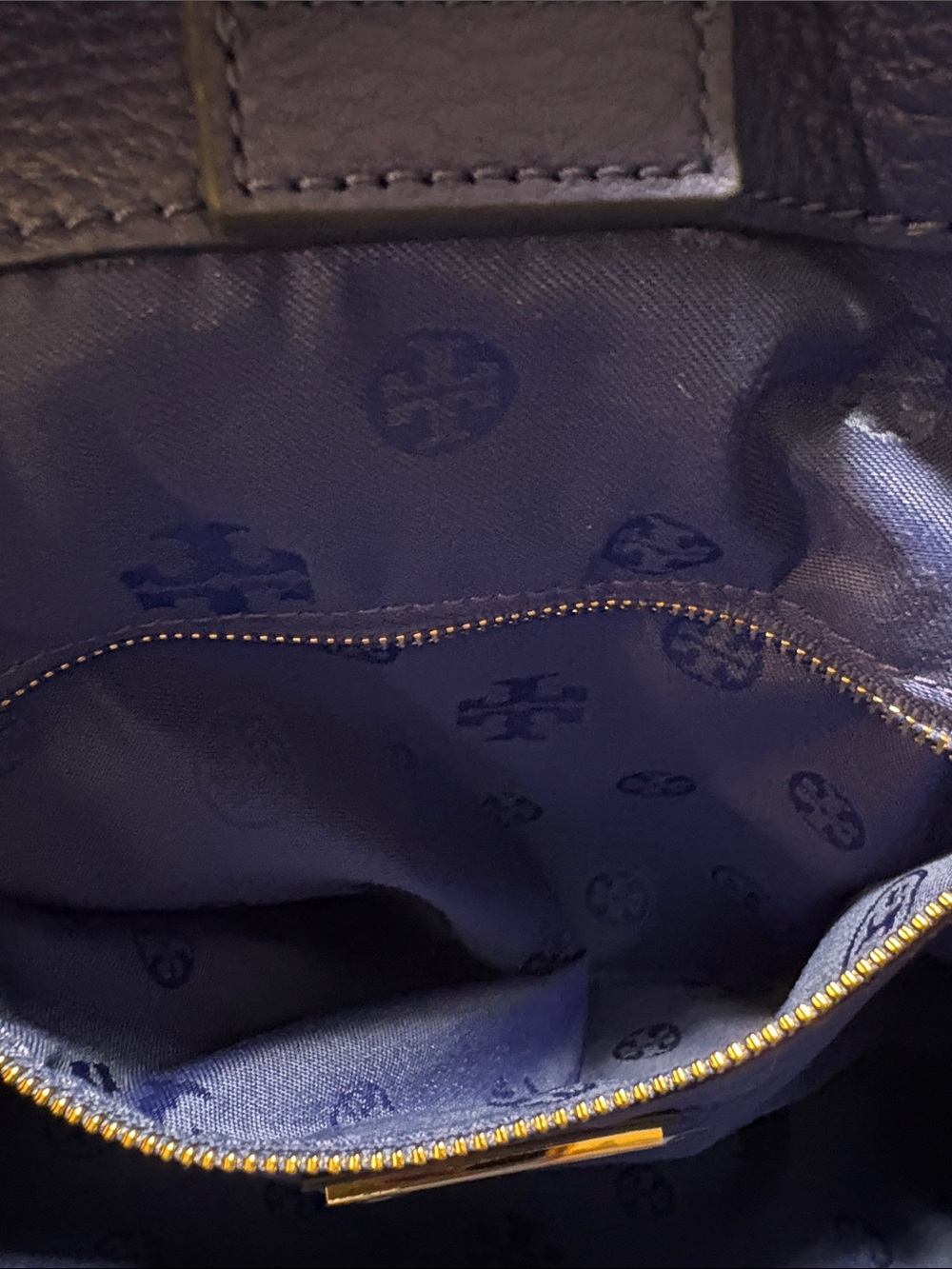 Tory Burch Harper Tote Cobalt Blue Pebbled Leather Shoulder Bag - Picture 16 of 16